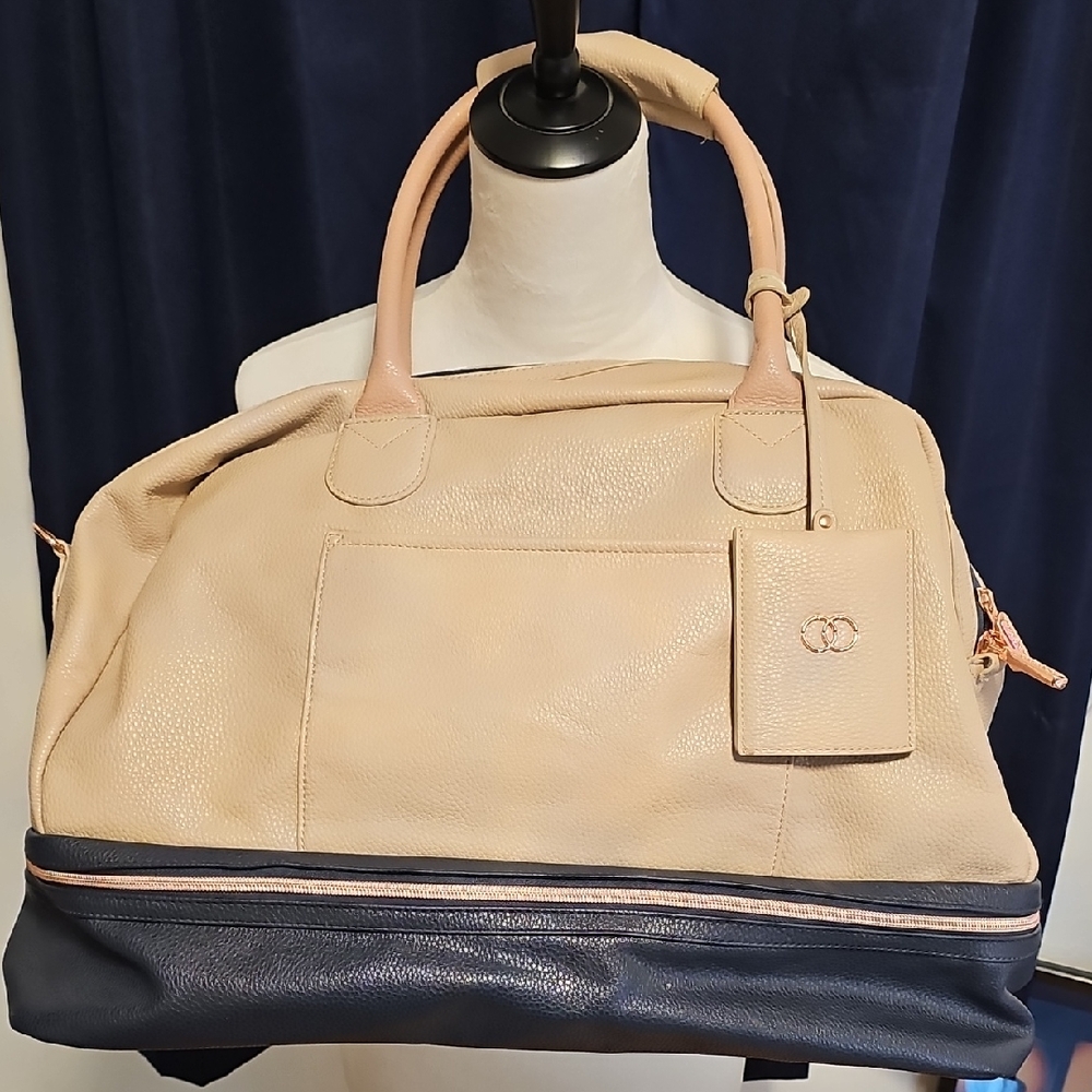 Caboodles Beige and Navy Travel Bag